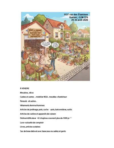 Vente de garage, View more