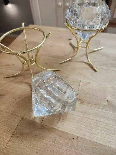 Set Of  24% Lead Crystal  votive Holders With Stand , View more