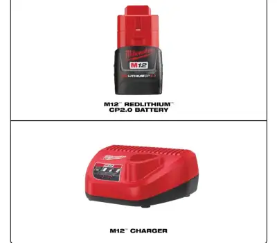 New & Sealed Milwaukee REDLITHIUM Battery & Charger - 12V 2.0 Ah, View more