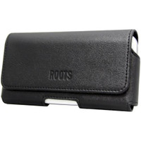 Black leather phone pouch