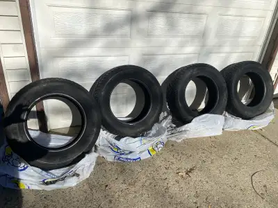 A set of four decent 235/65R17 Winter tires. I’m guessing at about half way worn. Used for two seaso...