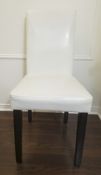 White Faux Leather Dining Chairs