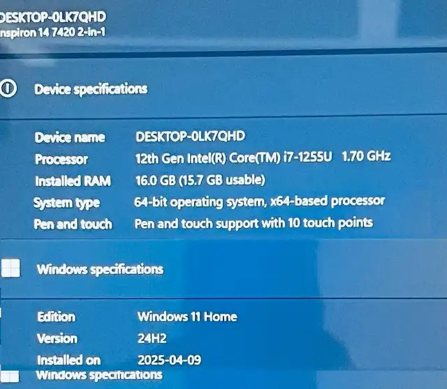 Dell Inspiron Intel i7 12th Gen 2-1 TouchScreen Laptop Tablet63234578623489121