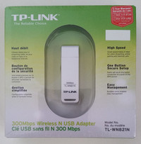 TP-Link TL-W821N wireless N USB adapter, new, original pkg.