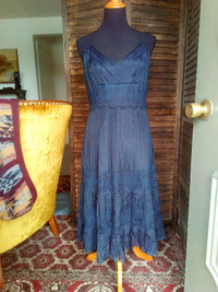 #57 Ann Taylor Blue Lacey Sleeveless Event Party Dress 10