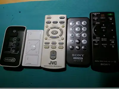 Remotes x 5---good cond.15.00 ea. see below, View more