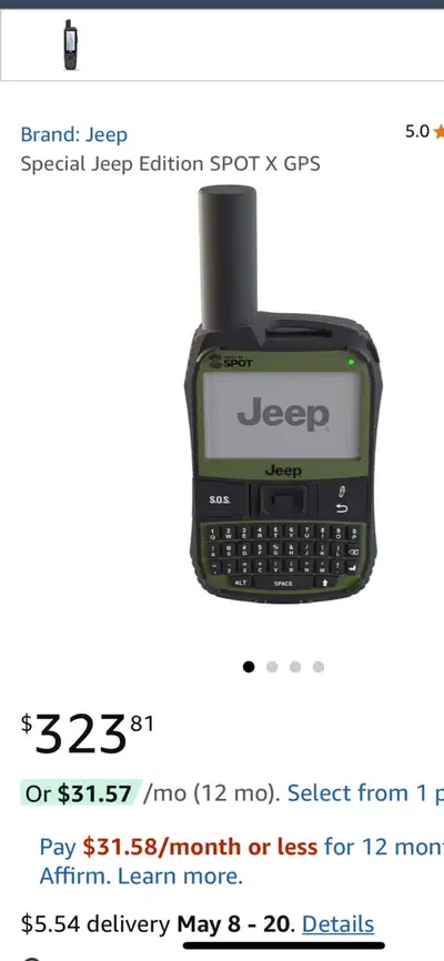Jeep Spot Back Country Camping Satellite Messenger , View more