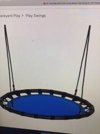 40” Kids Play Flying Saucer Tree Swing Set w/Adjustable Hights