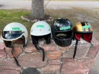 Vintage motorcycle helmets