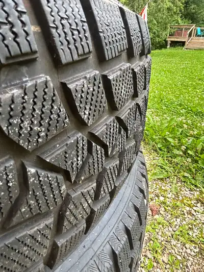 Winter tires in great shape! Holding air on the rims. Tires and rims come together. Bought for a tru...