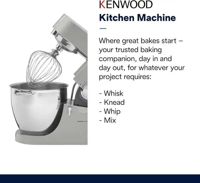 KENWOOD KMM021 7QT Chef Titanium Stand Mixer, 800W in Processors, Blenders & Juicers in City of Toronto - Image 5