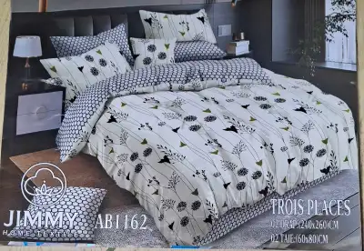 Draps plats pour lit queen en coton, View more