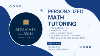Math Tutor | $30-40/h | Alberta Certified | 1-1 Sessions