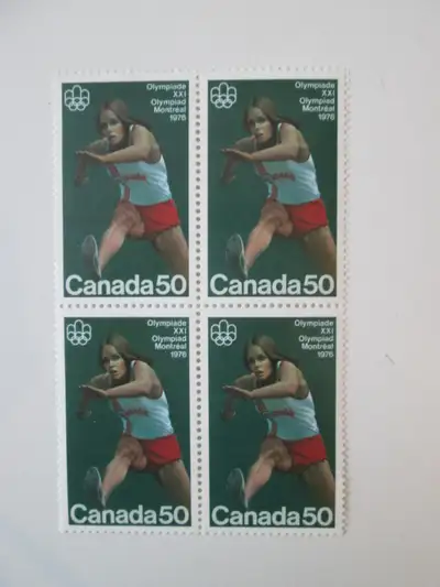 666 Block Canadian Mint Postage Stamps Hurdles Olympiad Montreal 1976 issued 1975 Includes FREE ship...