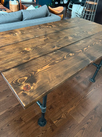 Custom Wood Dining Table + Chairs - $550 OBO