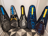 Excellent Condition Tennis Raquets w Covers & New Grips + Bags