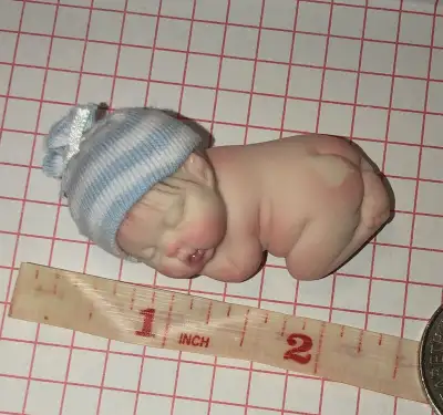 Miniature handcrafted clay baby /2.3 inches approximately , View more