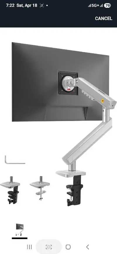 NB Single Computer Monitor Mount, Monitor Stand fits up to 32 In, View more