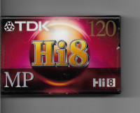 New Blank TDK Hi8 MP 120 Camcorder Video Cassette Tape
