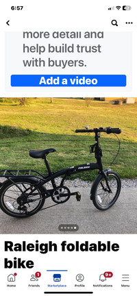 Raleigh foldable bicycle for sale