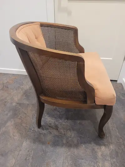 Accent chair with wicker cane, View more