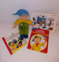 Caillou RARE Winter Fun Doll, PVC Toy Figure & 2 Books