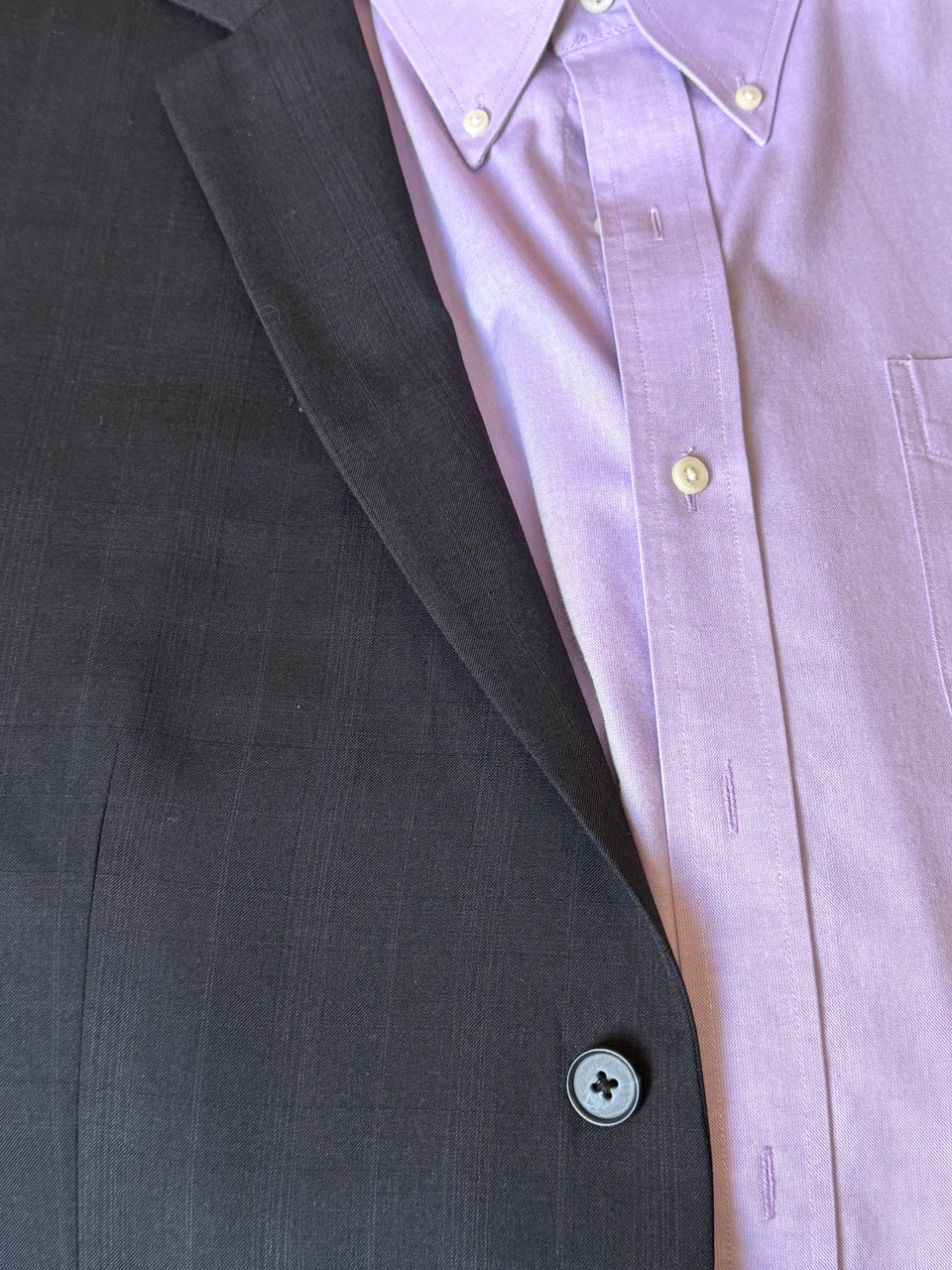 Nautica, Men's NAUTICA Black and Plum Windowpane Suit, 44R