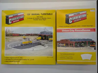 Selling two N Scale model. Walthers 120' manual turntable and Union City roundhouse. I am looking to...