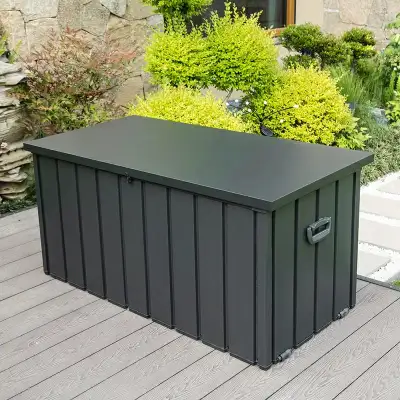 Domi Outdoor Living Metal Deck Box - 150 Gallons - Dark Grey, View more