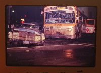VINTAGE ORIG SLIDES LOS ANGELAS BUS CRASH 1966 CADILLAC POLICE
