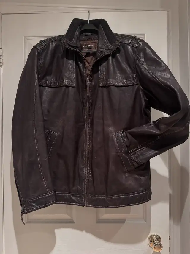 DANIER Men’s 2XL Espresso Brown Leather Jacket