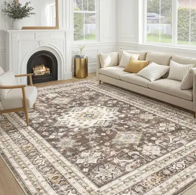 New cotiled 9x12 Area Rug for Living Room, Washable, Traditional, View more