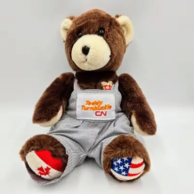 Plush Bear CN Teddy Turnbuckle CNR Canadian National Railways Stuffy Toy Train Conductor Read You Ha...