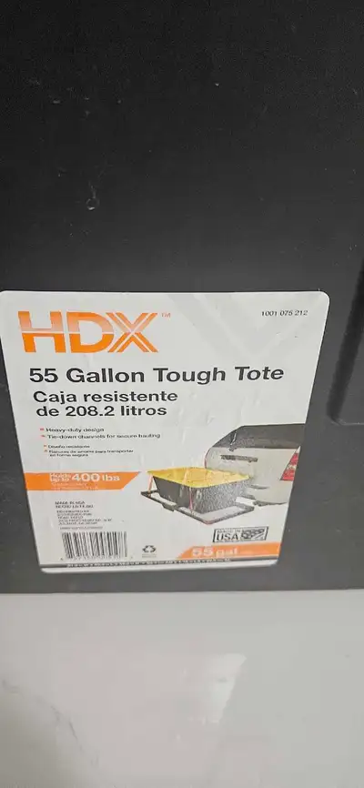 Hdx strong tote storage box 55 gallon, View more