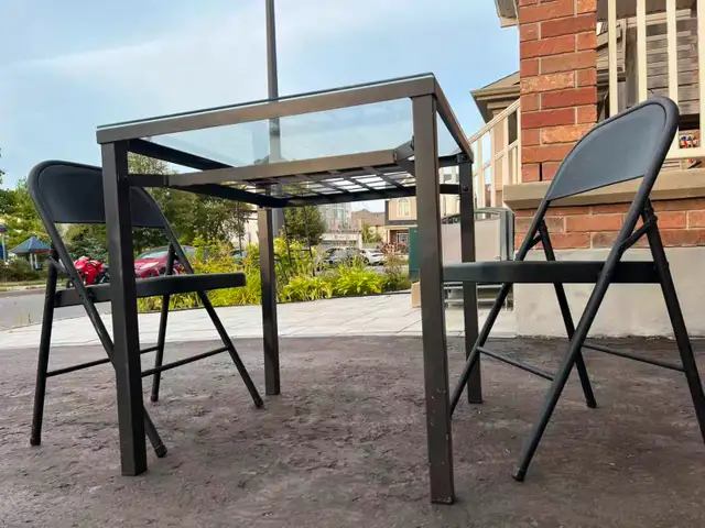 Glass Top Dinning Table & 2 Folding Chairs63838168201473121