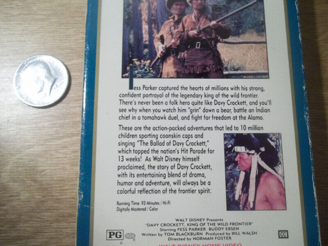 Walt Disney's-Davy Crockett The king of the wild frontier dans CD, DVD et Blu-ray  à Ville de Montréal - Image 3