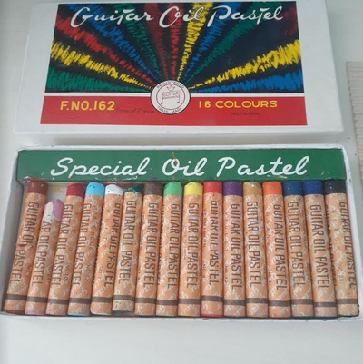 Vintage Guitar Oil Pastels F.No.162 16 Colours - used - Japan, View more