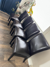 Leather dining chairs 