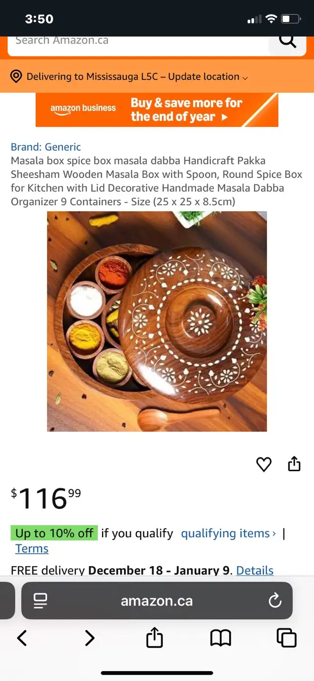 wood spice box with 9 compartments  in Storage & Organization in Mississauga / Peel Region - Image 6