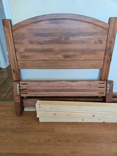 New twin soild wood bed frame, View more