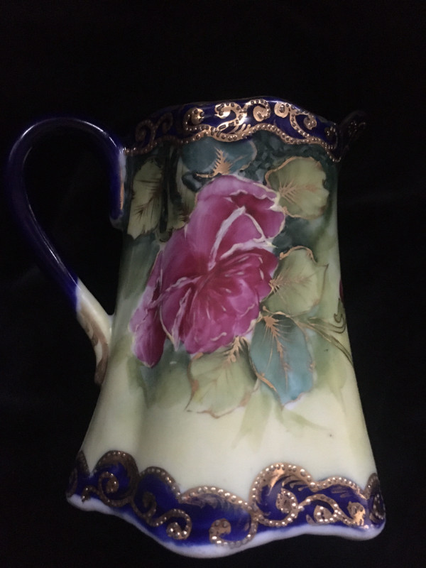 Royal Cobalt Blue Creamer Jug -Hand Painted 1800 French in Arts & Collectibles in City of Toronto - Image 2