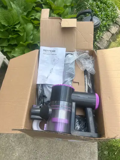 This PRETTYCARE cordless stick vacuum cleaner is in like-new condition, having only been opened and...