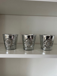 Jewelled Mercury Glass Candle Holders
