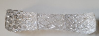Antique Diamond Cut Crystal Glass Knife Rest Square Ends