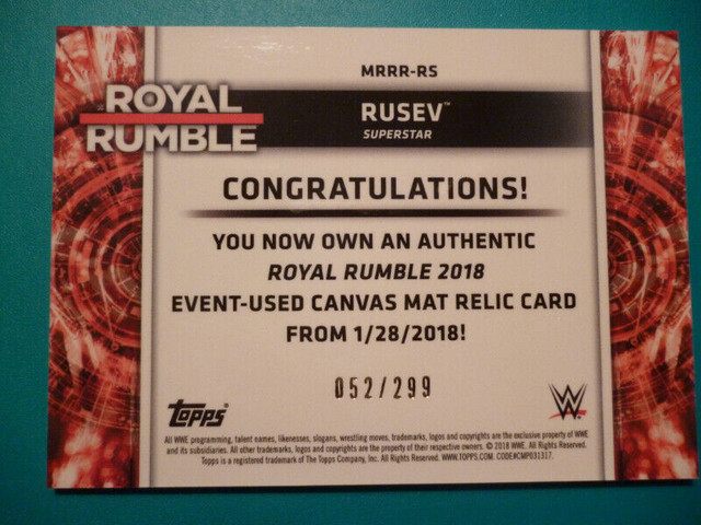 WWE Relic Topps Cards - AJ Styles Rusev Cesaro Kofi Kingston in Arts & Collectibles in Peterborough - Image 4