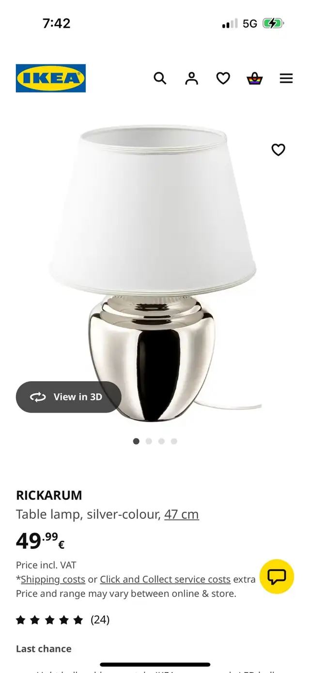 Table Lamp from IKEA with LED bulb in Indoor Lighting & Fans in Oakville / Halton Region - Image 7