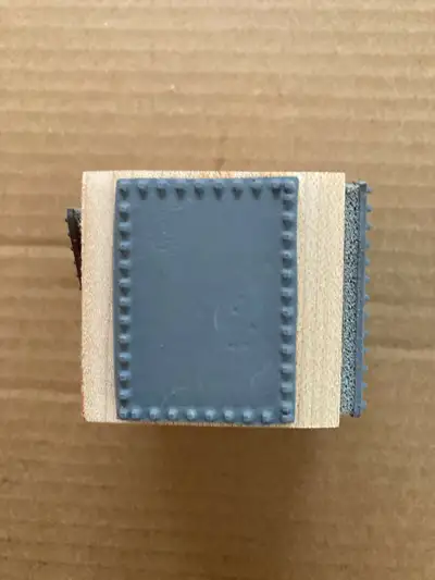 Separated Dotted Edged Cube Stamp $5.00