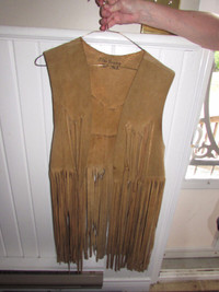 HIPPIE LEATHER FRINGE VEST * HAND MADE IN MEXICO *