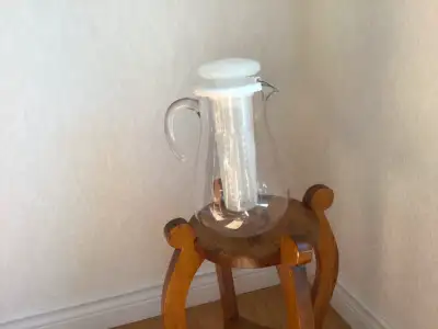 Clear plastic beverage pitcher with infusion insert, View more