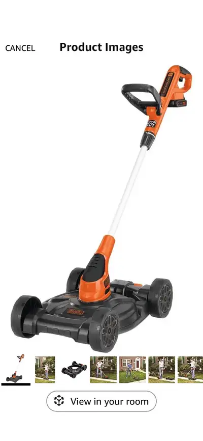 This is a Black & Decker MTC220 3-in-1 Trimmer/Edger/Mower, featuring a 12-inch cutting swath, ideal...